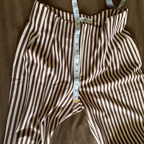 Mango tan and brown striped trousers in size S. - Picture 2 of 6